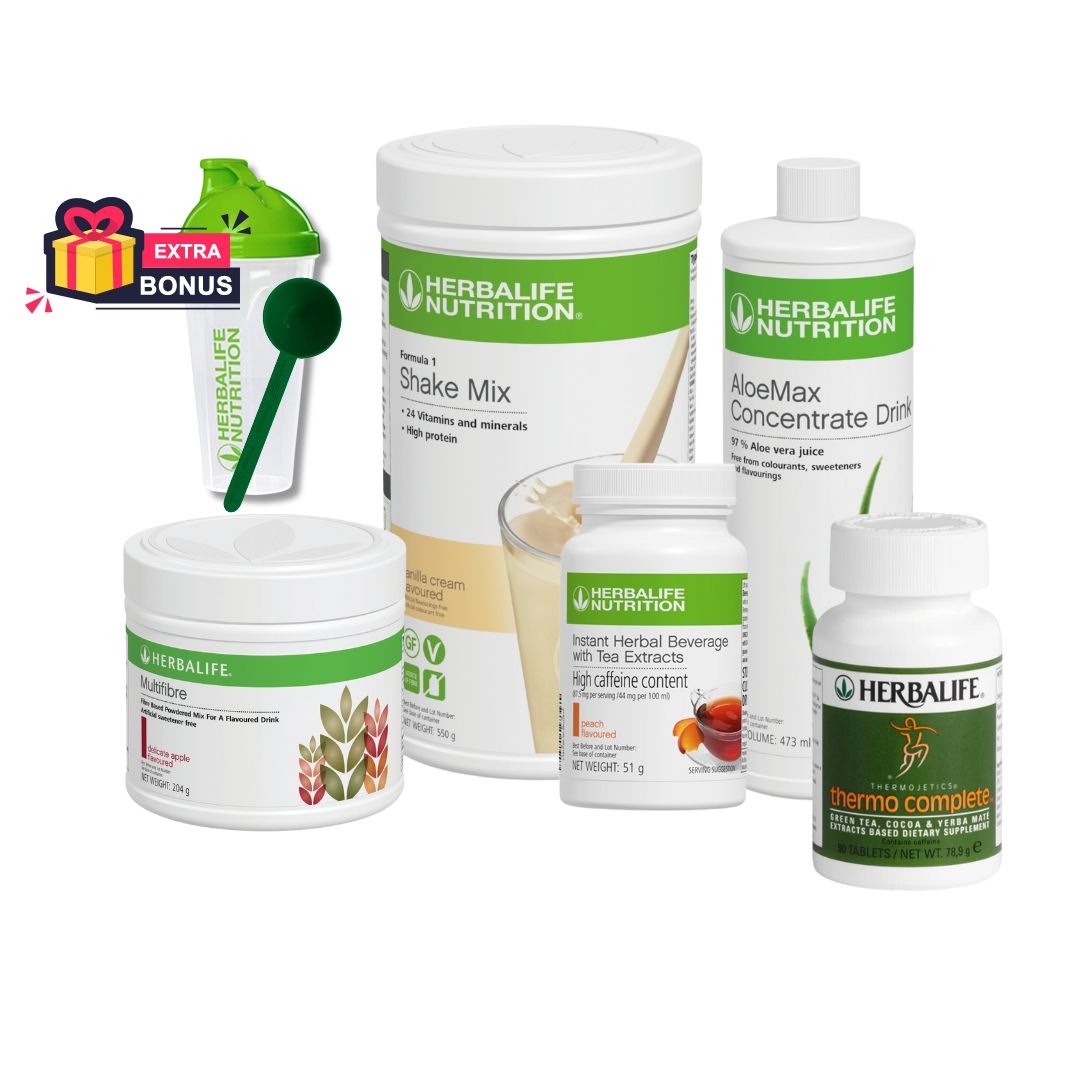 PLUS PROGRAM HERBALIFE - Shake + Tea + Aloe + Multifibre + Thermo Complete
