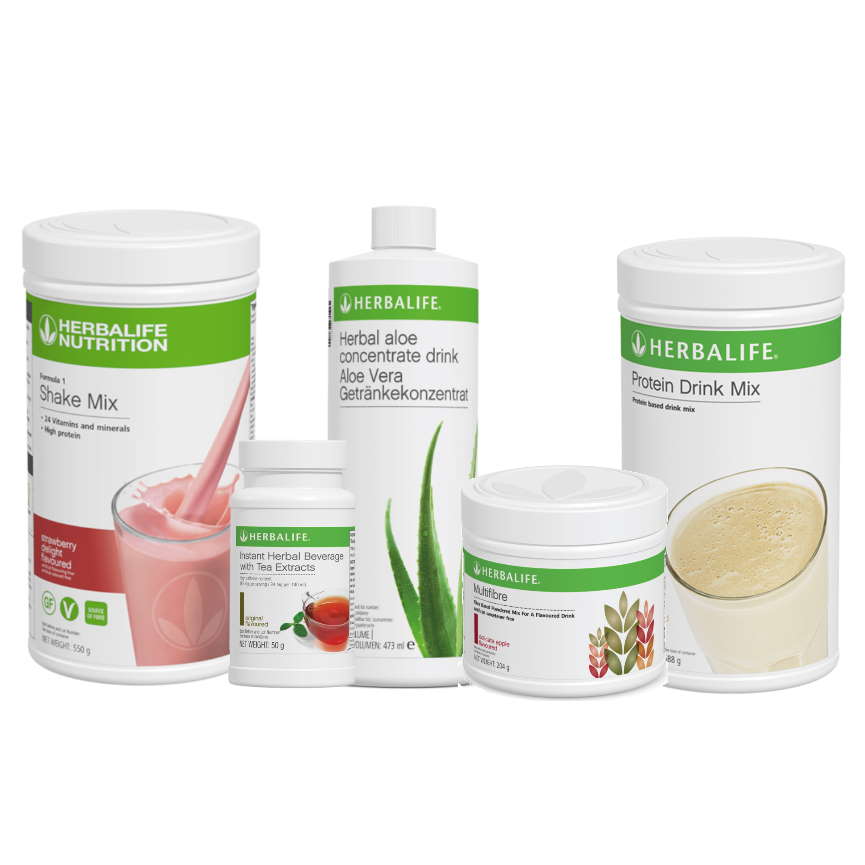 COMPLETE PROGRAM HERBALIFE - Shake + Tea + Aloe + Multifibre + Protein