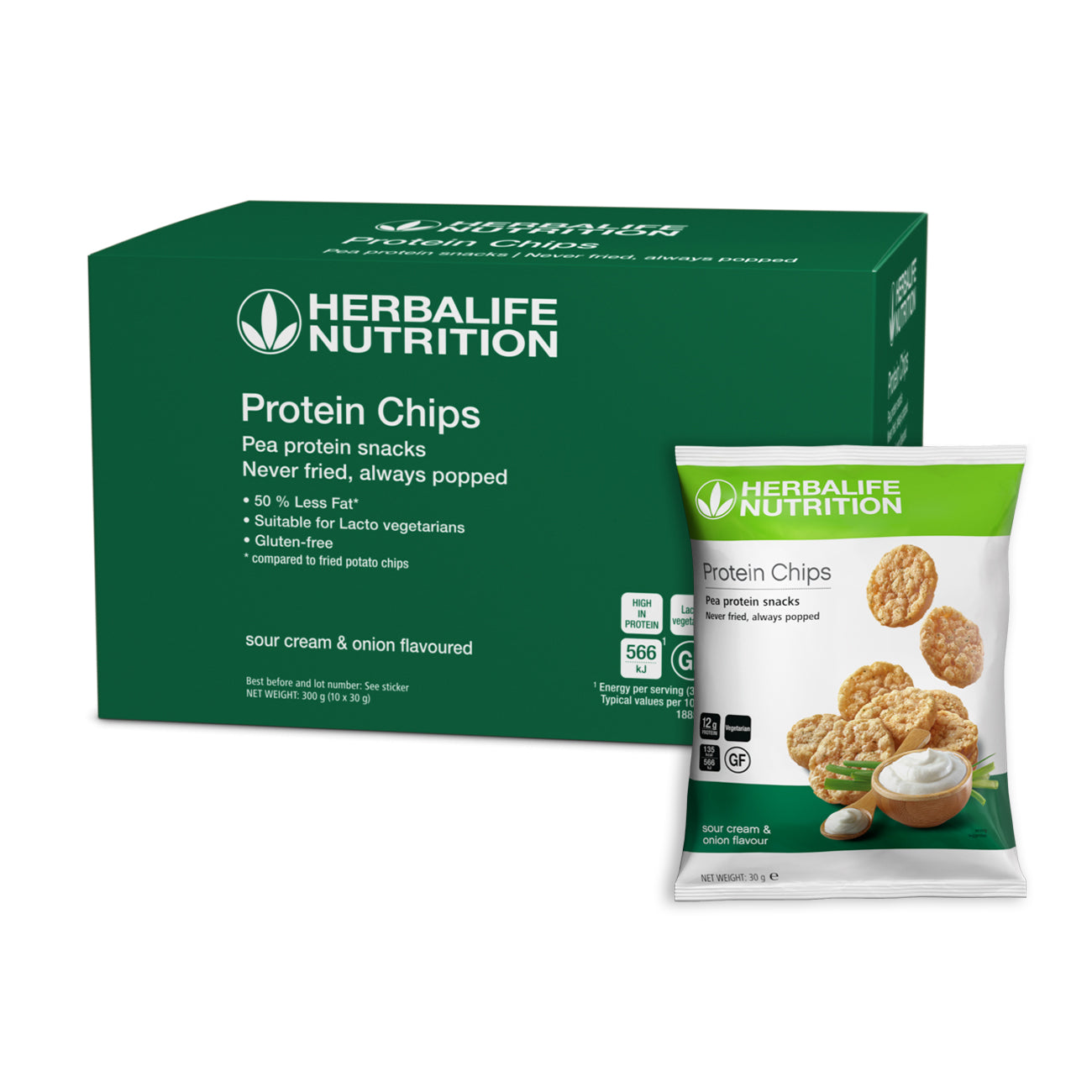 Protein Chips Sour Cream and Onion Flavoured 10 packs per carton x 30g each