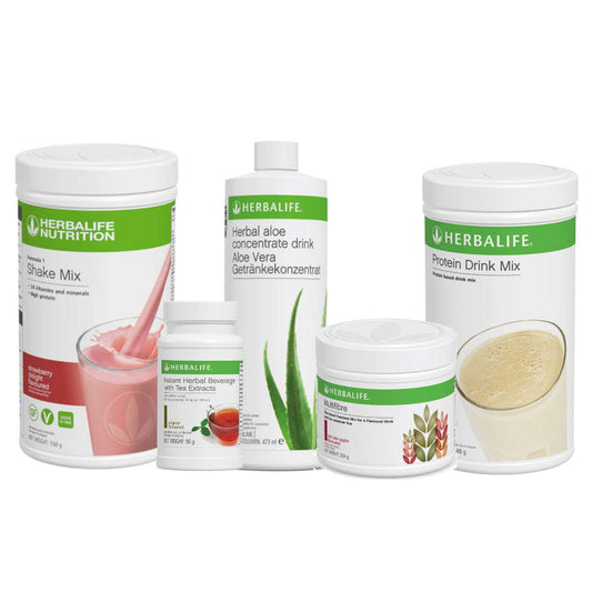 COMPLETE PROGRAM HERBALIFE - Shake + Tea + Aloe + Multifibre + Protein